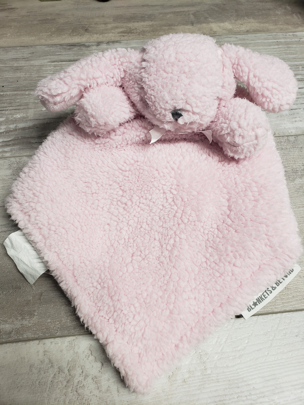 Blankets & Beyond Pink Bunny Lovey Security Blanket Sherpa Plush Replacement